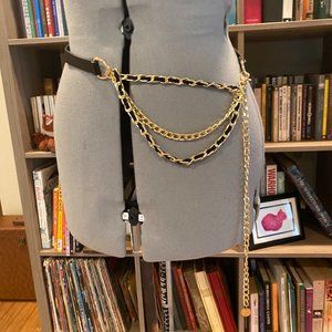 Black and Gold Chain Belt